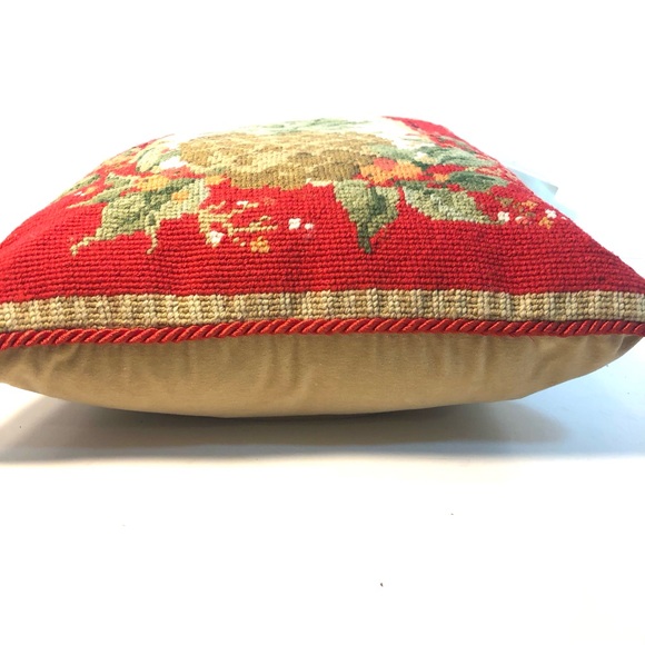 SALLY ECKMAN ROBERTS Christmas Holiday Pineapple Needlepoint Pillow - Picture 5 of 12